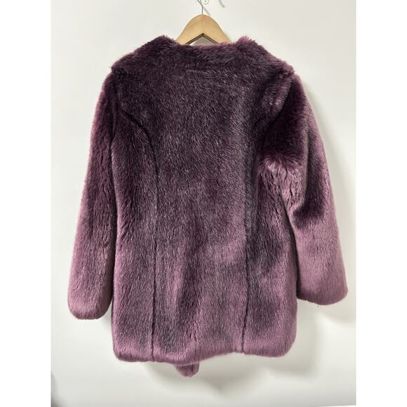 SpiritHoods RARE Dark Purple Faux Fur Coat Jacket Long Size Small Womens - Picture 5 of 10